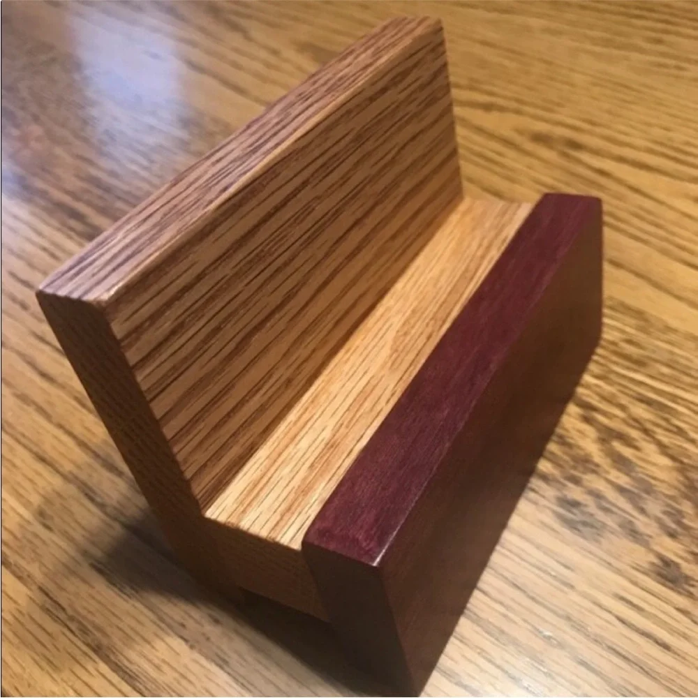 Hand crafted real wood Business Card Holder
